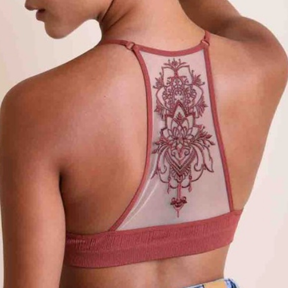 LAST 1 M/L NEW Bohemian Design Back Mesh Racerback Bralette - Picture 5 of 8